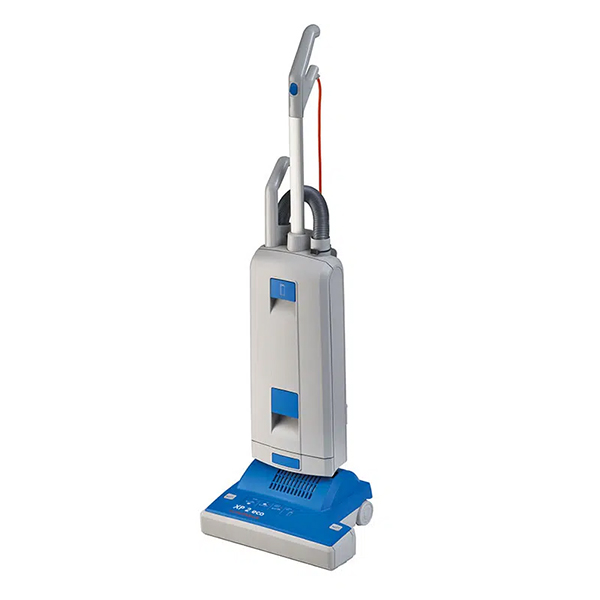 An image of the XP 2 eco vacuum cleaner, showcasing its sleek design and advanced features, including the three-step filtration system and automatic cleaning capabilities