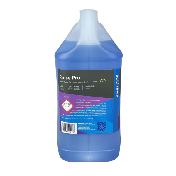 An image of Actichem Rinse Pro 5L's side label which is clearly readable.