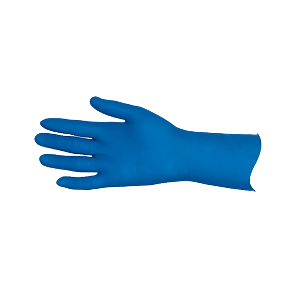 Securitex Blue Latex Gloves come in medium and extra large sizes.